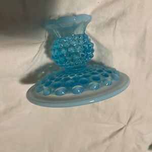 Fenton glass candle holder